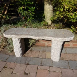 Statues & Sculptures Stone Benches-Galloway Natural Granite Pink Stone Garden Bench