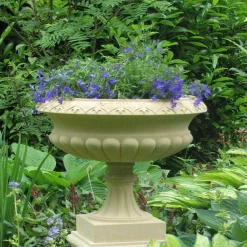 Statues & Sculptures Large|Round-Georgian Tazza Stone Garden Planter