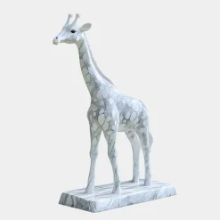 Statues & Sculptures Wildlife|Modern-Gigantic Giraffe 350cm White Marble Garden Statue v4