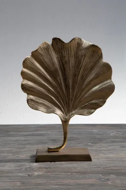 Statues & Sculptures Table Top|Contemporary-Ginkgo Leaf 28cm Gold Metal Indoor Sculpture