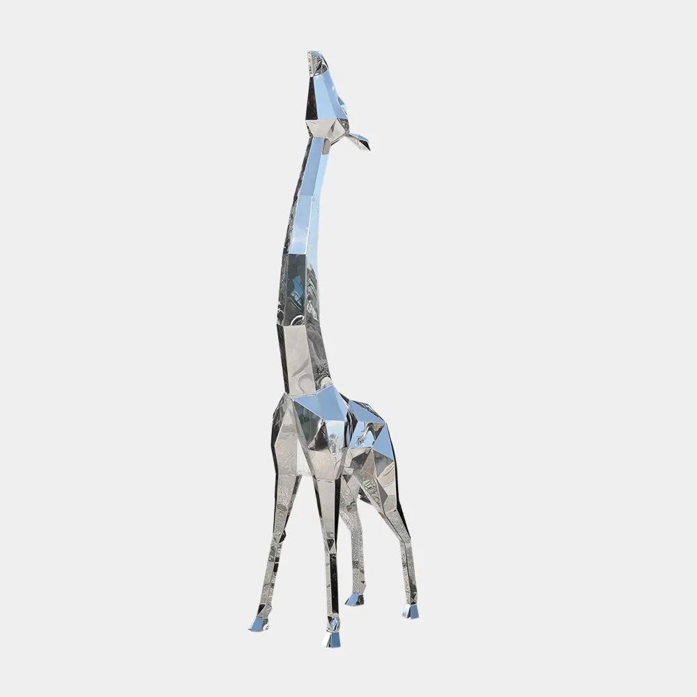 Statues & Sculptures Wildlife|Contemporary-Giraffe 200cm Geometric Metal Garden Sculpture