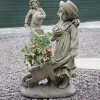 Statues & Sculptures Children-Girl & Barrow Stone Garden Statue