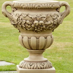 Statues & Sculptures Large|Round-Gordes Vase Stone Garden Planter