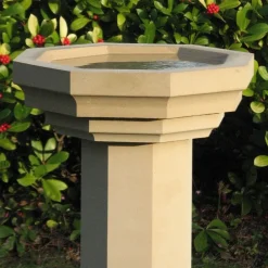 Statues & Sculptures Bird Baths-Gothic Design Stone Garden Birdbath