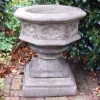 Statues & Sculptures Large|Round-Gothic Font Stone Garden Planter