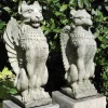 Statues & Sculptures Lions|Griffins-Gothic Griffin & Lion Stone Garden Statues