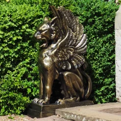 Statues & Sculptures Griffins-Gothic Griffins Bronze Metal Garden Statues