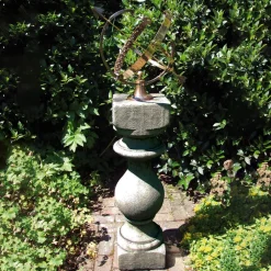 Statues & Sculptures Armillary Sundials-Grand Baluster Armillary Stone Garden Sundial