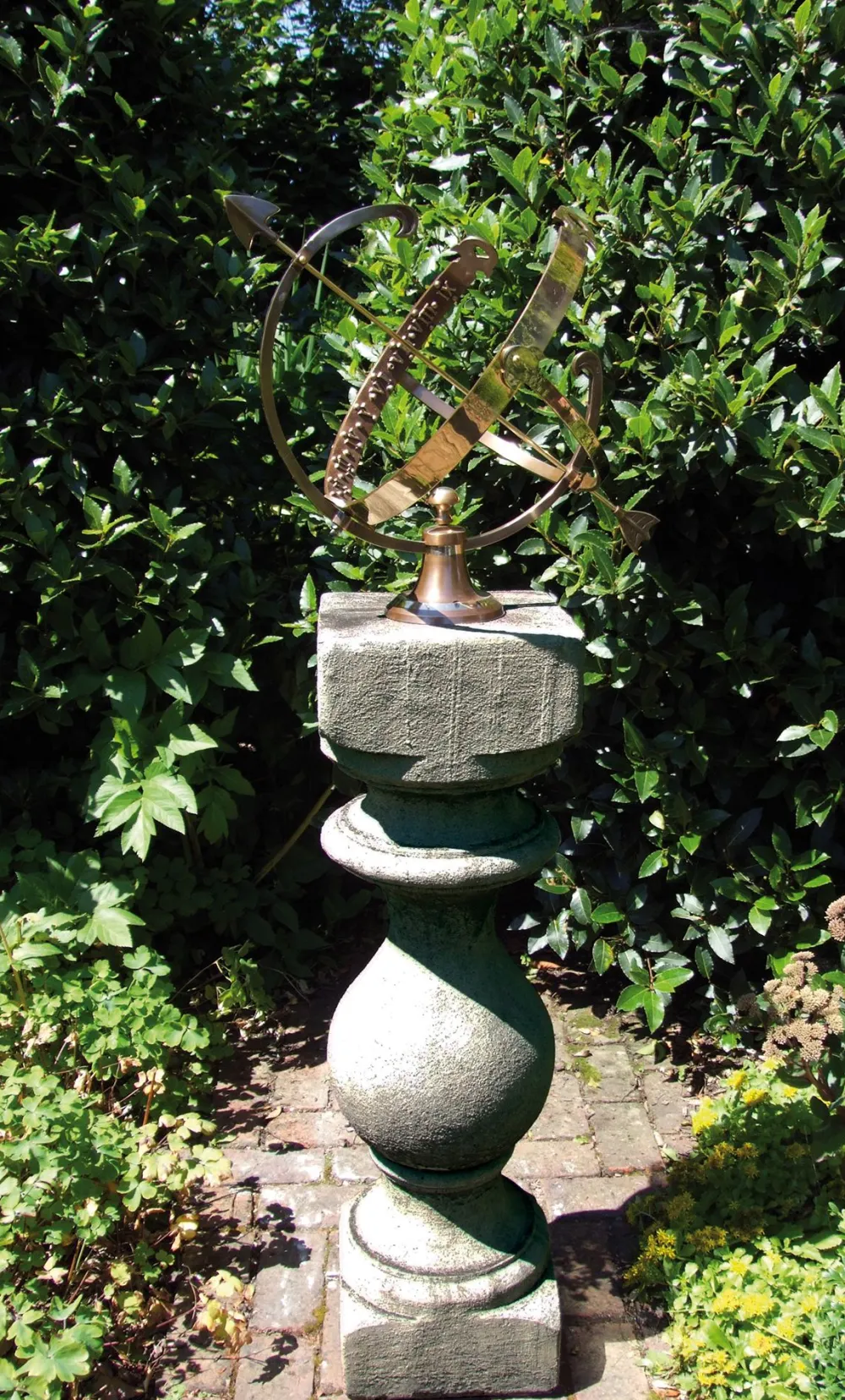 Statues & Sculptures Armillary Sundials-Grand Baluster Armillary Stone Garden Sundial