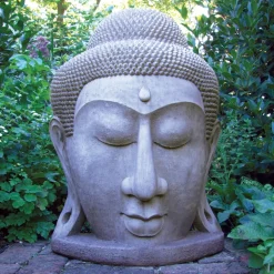 Statues & Sculptures Buddha-Grand Buddha Head Stone Garden Statue