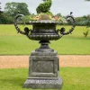 Statues & Sculptures Round-Grand Cheshire Urn Bronze Metal Garden Planter