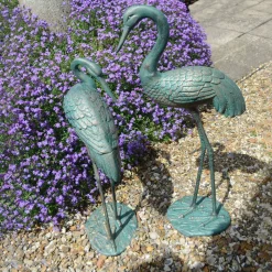 Statues & Sculptures Cranes-Grand Cranes Bronze Metal Garden Ornaments