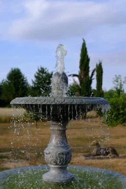 Statues & Sculptures Water Features-Grand Double Tier 4m Emerald Marble Stone Water Fountain Feature