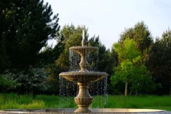 Statues & Sculptures Water Features-Grand Double Tier 4m Sandstone Stone Water Fountain Feature