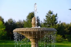 Statues & Sculptures Water Features-Grand Double Tier 4m Sandstone Stone Water Fountain Feature