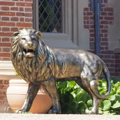 Statues & Sculptures Wildlife|Lions-Grand Lions Bronze Metal Garden Statues