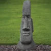 Statues & Sculptures Easter Island Heads-Grand Male Easter Island Head Stone Garden Ornament