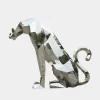Statues & Sculptures Low Poly|Animals-Grand Panther 87cm Geometric Metal Garden Sculpture
