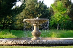 Statues & Sculptures Water Features-Grand Single Tier 4m Sandstone Stone Water Fountain Feature