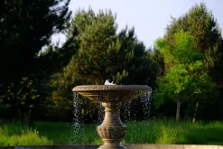 Statues & Sculptures Water Features-Grand Single Tier 4m Sandstone Stone Water Fountain Feature