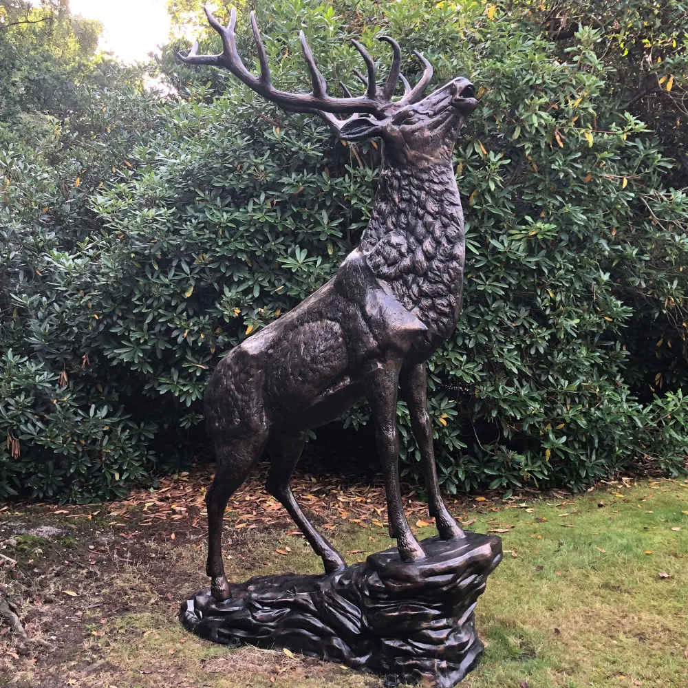 Statues & Sculptures Stags & Deers-Grand Stag Life-Size 292cm Metal Bronze Garden Statue