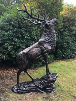 Statues & Sculptures Stags & Deers-Grand Stag Life-Size 292cm Metal Bronze Garden Statue