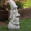 Statues & Sculptures Easter Island Heads-Grandad Easter Island Head Stone Garden Ornament
