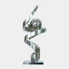 Statues & Sculptures Table Top|Floor Standing-Gravity Sphere 92cm Silver Metal Indoor Sculpture