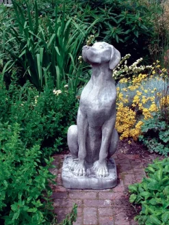 Statues & Sculptures Dogs-Great Dane Female Dog Stone Garden Statue