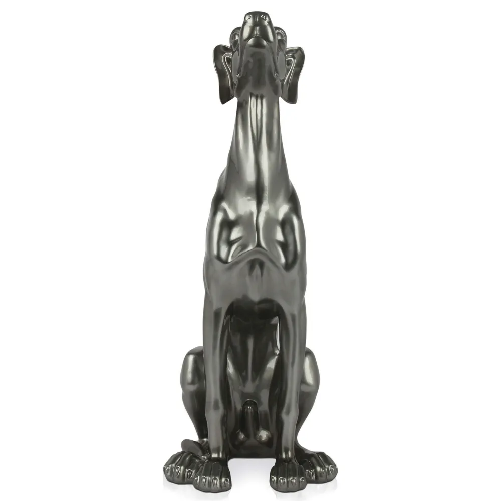 Statues & Sculptures Floor Standing|Animals-Guardian Greyhound 81cm Anthracite Resin Indoor Sculpture