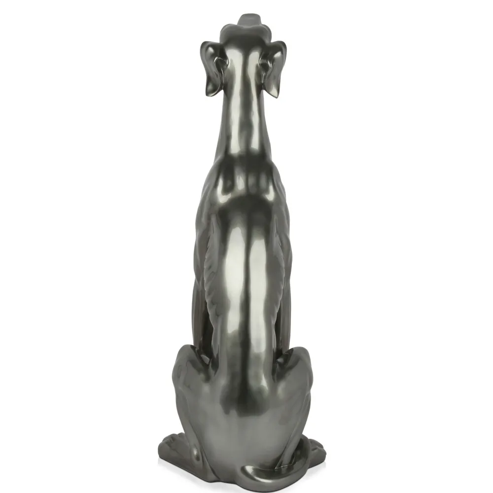 Statues & Sculptures Floor Standing|Animals-Guardian Greyhound 81cm Anthracite Resin Indoor Sculpture