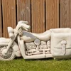 Statues & Sculptures Large-Harley Davidson Motorbike Stone Garden Planter Ornament