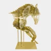 Statues & Sculptures Floor Standing|Abstract-Harmonic Horse 160cm Gold Metal Garden Sculpture v1