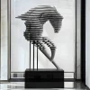 Statues & Sculptures Floor Standing|Abstract-Harmonic Horse 160cm Silver Metal Garden Sculpture v2