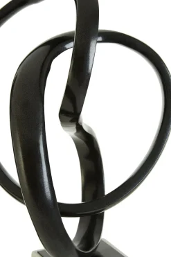 Statues & Sculptures Table Top|Abstract-Harmony in Motion 34cm Black Metal Indoor Sculpture