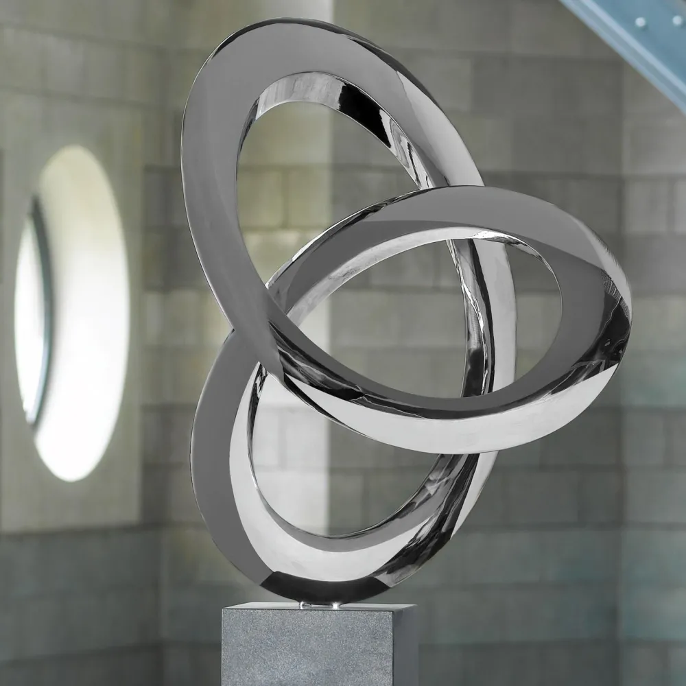 Statues & Sculptures Contemporary|Contemporary-Helix 98cm Metal Stainless Steel Indoor Sculpture
