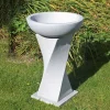 Statues & Sculptures Bird Baths-Helix Contemporary Granite Resin Garden Birdbath