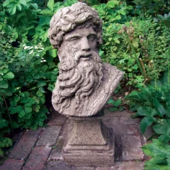 Statues & Sculptures Roman-Hercules Head Bust Stone Garden Ornament