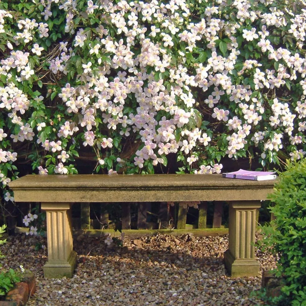 Statues & Sculptures Stone Benches-Heritage Straight Stone Garden Bench