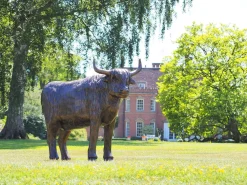 Statues & Sculptures Farm-Highland Cow Bronze Metal Garden Statue