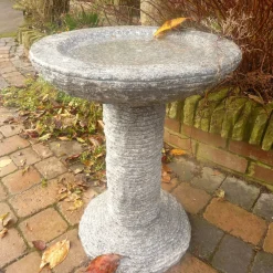 Statues & Sculptures Bird Baths-Highland Natural Granite Stone Garden Birdbath