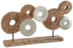 Statues & Sculptures Table Top|Abstract-Hollow Orb 35cm Wood Indoor Sculpture