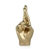Statues & Sculptures Table Top|Contemporary-Hope Hand 28cm Gold Resin Indoor Sculpture
