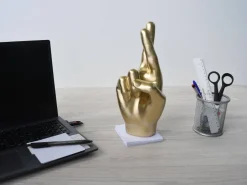 Statues & Sculptures Table Top|Contemporary-Hope Hand 28cm Gold Resin Indoor Sculpture