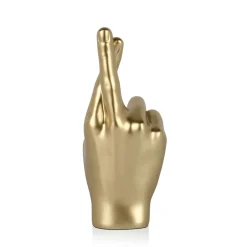 Statues & Sculptures Table Top|Contemporary-Hope Hand 28cm Gold Resin Indoor Sculpture