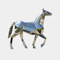 Statues & Sculptures Wildlife|Horses-Horse 182cm Geometric Metal Garden Sculpture