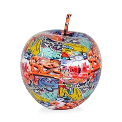 Statues & Sculptures Table Top|Graffiti-Iconic Apple 30cm Graffiti Resin Indoor Sculpture