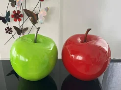 Statues & Sculptures Table Top|Contemporary-Iconic Apple 30cm Green Resin Indoor Sculpture