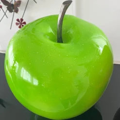 Statues & Sculptures Table Top|Contemporary-Iconic Apple 30cm Green Resin Indoor Sculpture