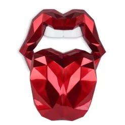 Statues & Sculptures Wall Art|Contemporary-Iconic Lips 42cm Red Resin Wall Sculpture